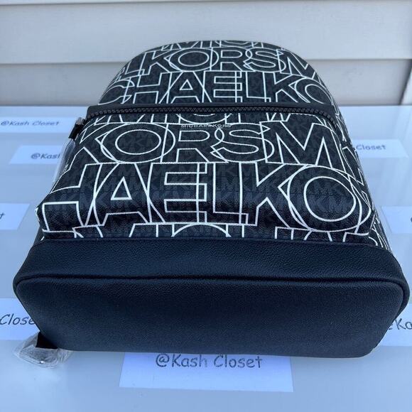 Michael Kors Backpack Cooper Large Graphic MK Signature Black - Picture 8 of 11